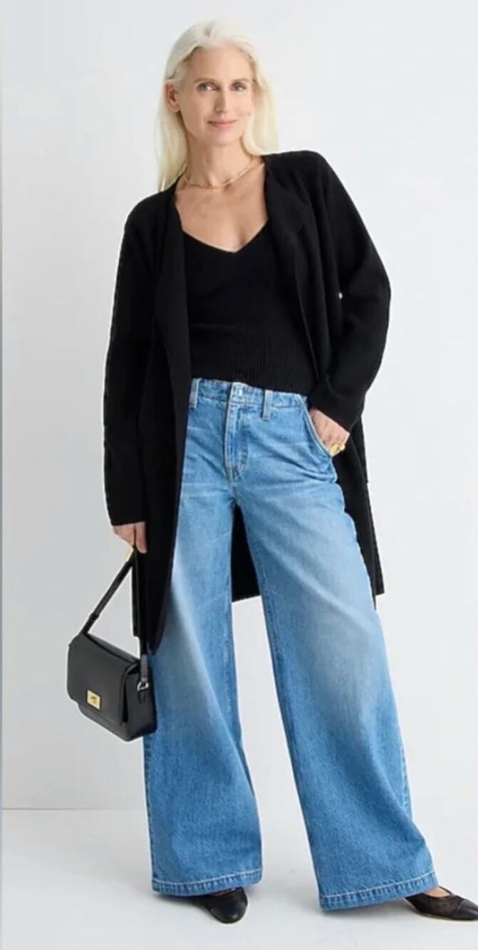 J. Crew Juliette Collarless Sweater Blazer Black J6339 Size M